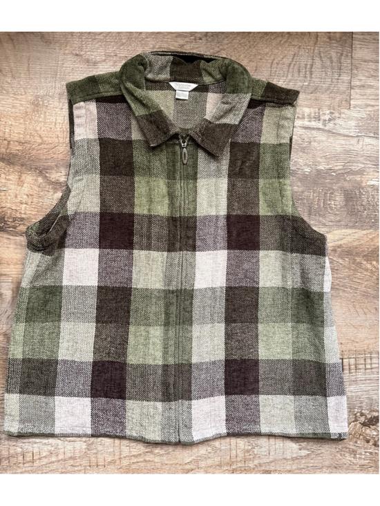 Christopher & Banks Jackets & Blazers - Christopher & Banks Plaid Zip-Up Vest (Size L)